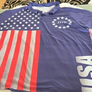 Source Unknown Patriotic Polo Shirt - Red, White, Blue